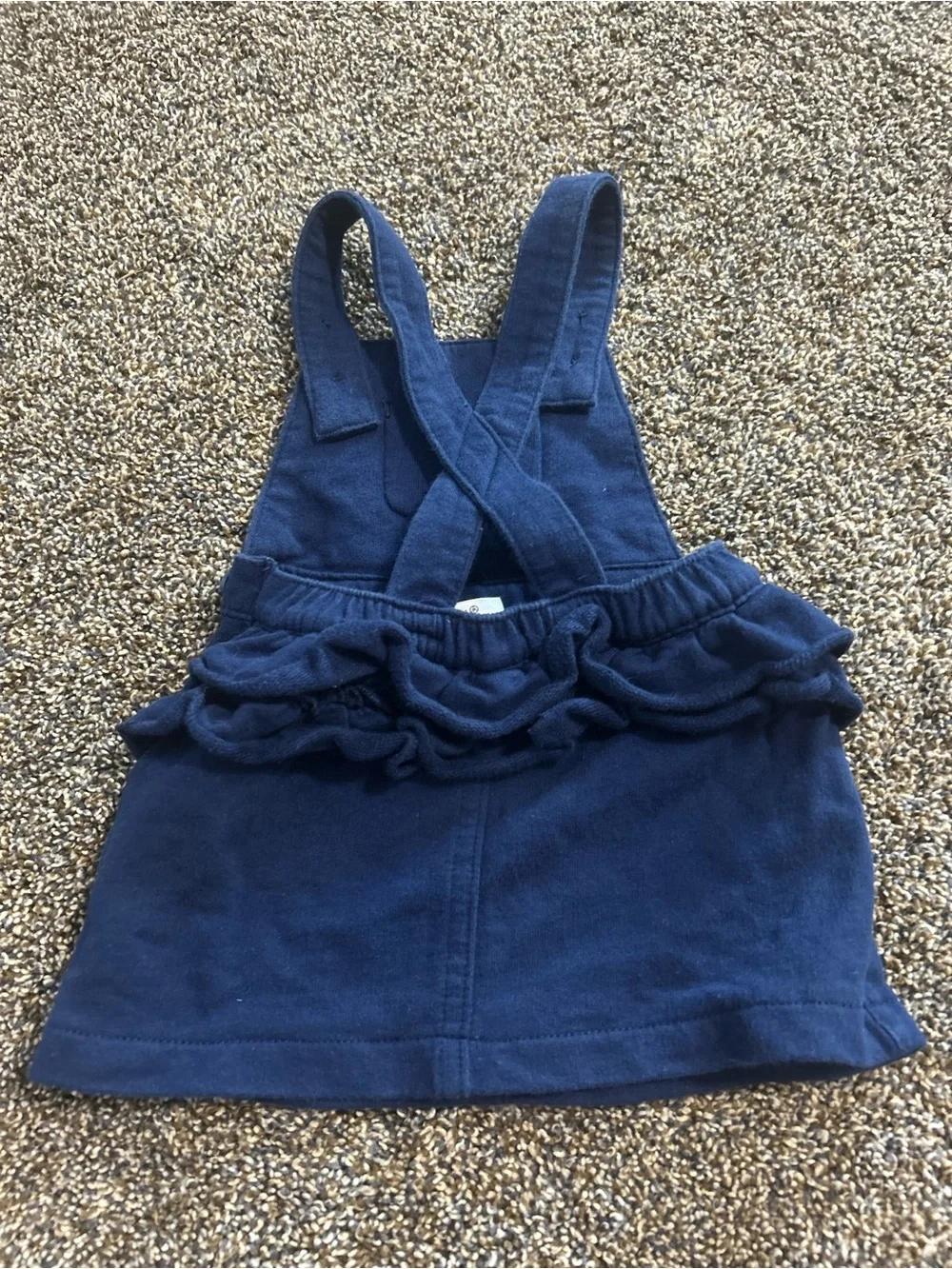 Carter’s 6 months girls navy blue embroidered turkey overall dress Thanksgiving